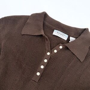 Vintage 90s Old Navy Short Sleeve Knit Top in Brown Size XL
